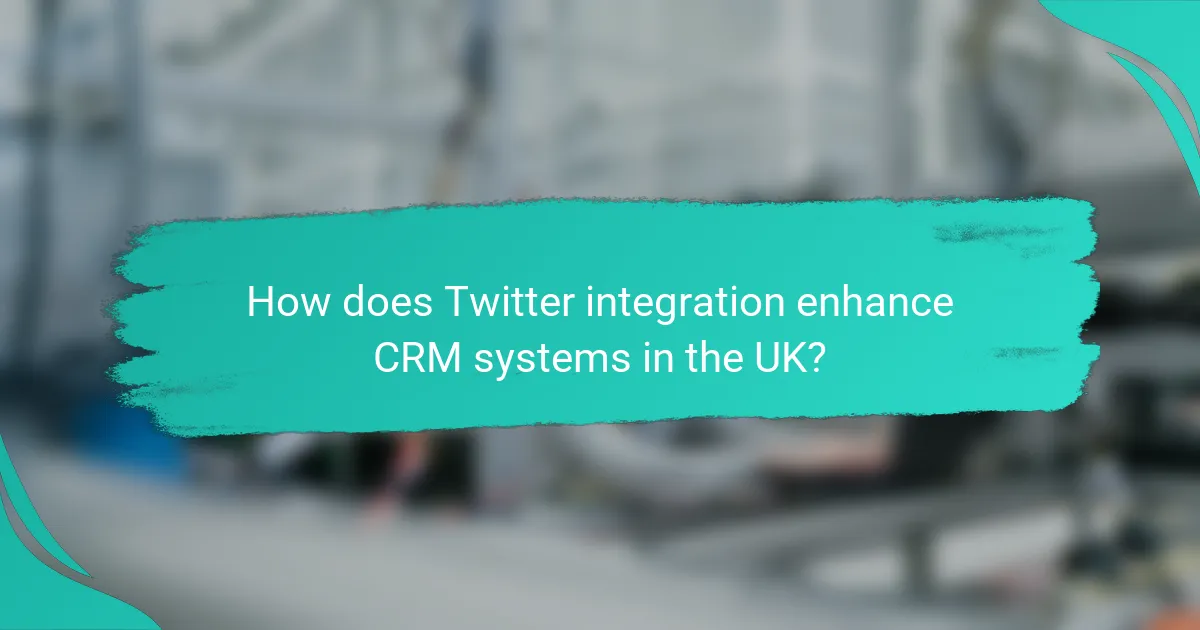 How does Twitter integration enhance CRM systems in the UK?