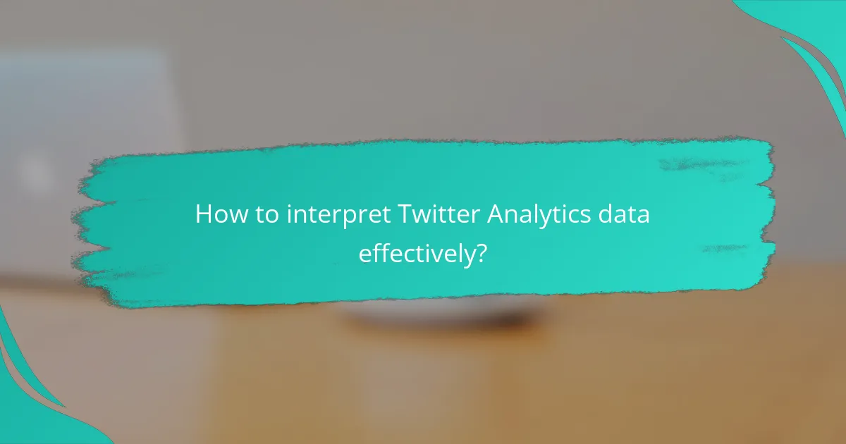 How to interpret Twitter Analytics data effectively?