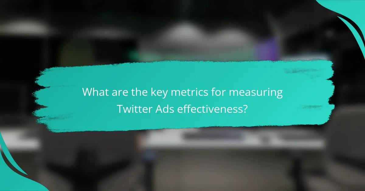 What are the key metrics for measuring Twitter Ads effectiveness?